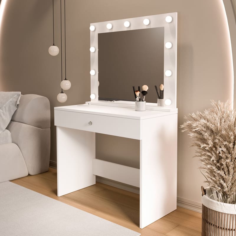 Yoren Sminkbord 80x147x42,5 cm - Vit - Products - Möbler - Bord & matgrupp - Sminkbord & toalettbord