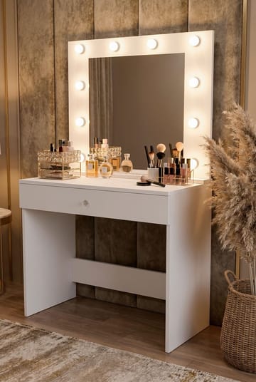 Yoren Sminkbord 80x147x42,5 cm - Vit - Products - Möbler - Bord & matgrupp - Sminkbord & toalettbord