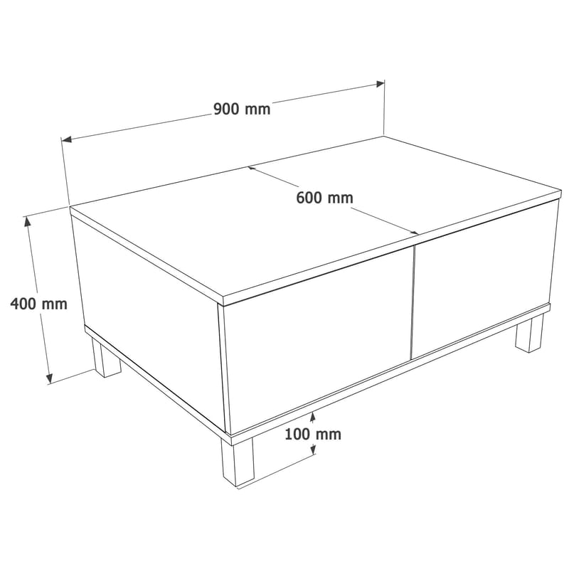 Aldarte Soffbord 90x40x60 cm - Sand och ek - Products - Möbler - Bord & matgrupp - Soffbord