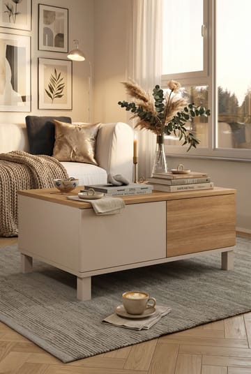 Aldarte Soffbord 90x40x60 cm - Sand och ek - Products - Möbler - Bord & matgrupp - Soffbord