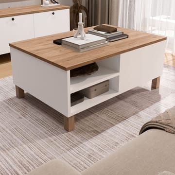 Avero Soffbord 90x38,6x60 cm - Vit och ek - Products - Möbler - Bord & matgrupp - Soffbord