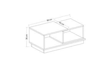 Broceni Soffbord 90 cm med Förvaring Hyllor - Antracit/Natur - Products - Möbler - Bord & matgrupp - Soffbord - Soffbord med förvaring