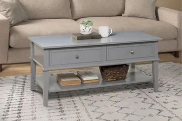 Franklin Soffbord 105 cm med Förvaring Hylla + 2 Lådor Grå - Dorel Home - Products - Möbler - Bord & matgrupp - Soffbord - Soffbord med förvaring