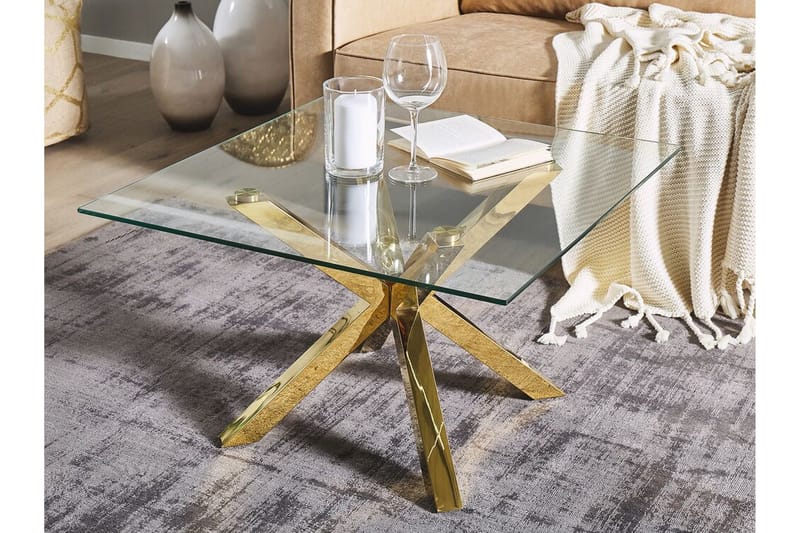 Soffbord genomskinlig/guld STARLIGHT - Guld - Products - Möbler - Bord & matgrupp - Soffbord