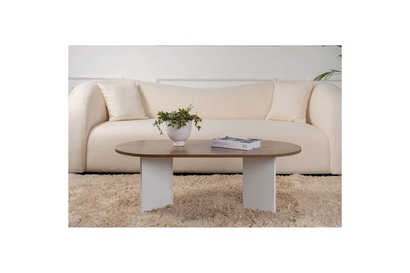Soffbord Hasina Valnöt Vit - Valnöt Vit - Products - Möbler - Bord & matgrupp - Soffbord
