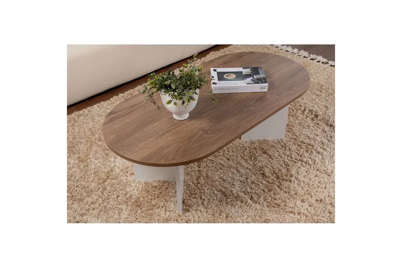 Soffbord Hasina Valnöt Vit - Valnöt Vit - Products - Möbler - Bord & matgrupp - Soffbord