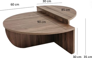 Soffbord i Valnöt 90 x 90 cm - Podium - Valnöt imitation - Products - Möbler - Bord & matgrupp - Soffbord