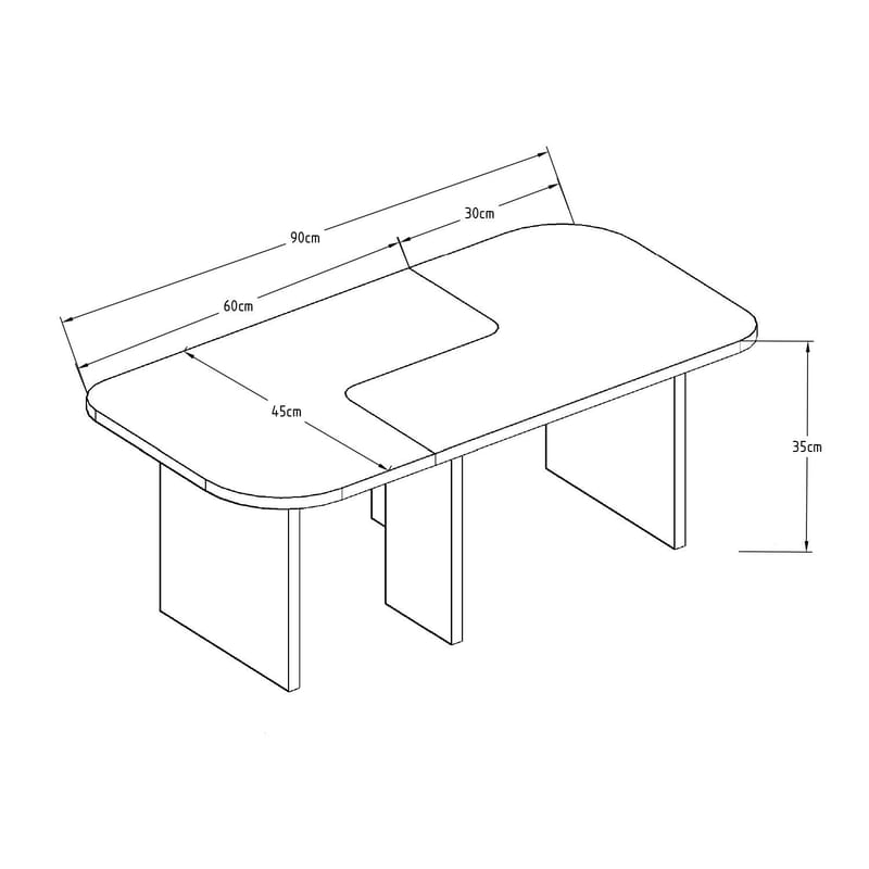 Iris Soffbordsset 90x35x45 cm - Antik valnöt - Products - Möbler - Bord & matgrupp - Soffbord - Soffbord med förvaring