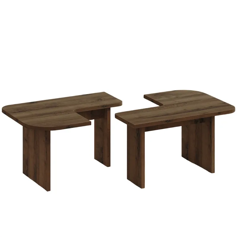 Iris Soffbordsset 90x35x45 cm - Antik valnöt - Products - Möbler - Bord & matgrupp - Soffbord - Soffbord med förvaring