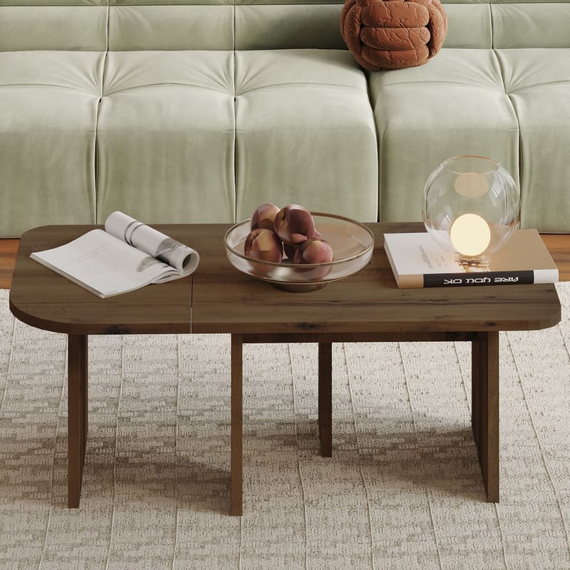 Iris Soffbordsset 90x35x45 cm - Antik valnöt - Products - Möbler - Bord & matgrupp - Soffbord - Soffbord med förvaring