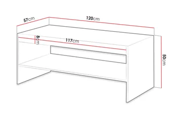 Juniskär ribbad soffbord med hyllförvaring rektangulärt- 120x57x50 Ek - Ek - Products - Möbler - Bord & matgrupp - Soffbord - Soffbord med förvaring