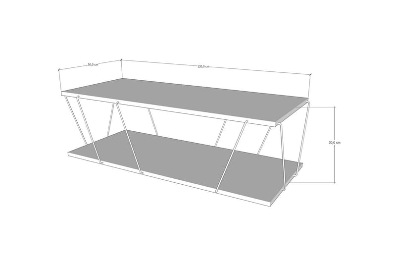 Ljusfors  Soffbord 120 cm med Förvaring Hylla - Natur/Svart - Products - Möbler - Bord & matgrupp - Soffbord - Soffbord med förvaring