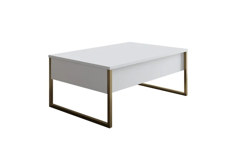 Luxe Soffbord 90x40 cm Vit/Guld, Hanah Home
