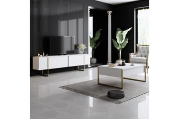 Luxe Soffbord 90x40 cm Vit/Guld - Hanah Home - Products - Möbler - Bord & matgrupp - Soffbord
