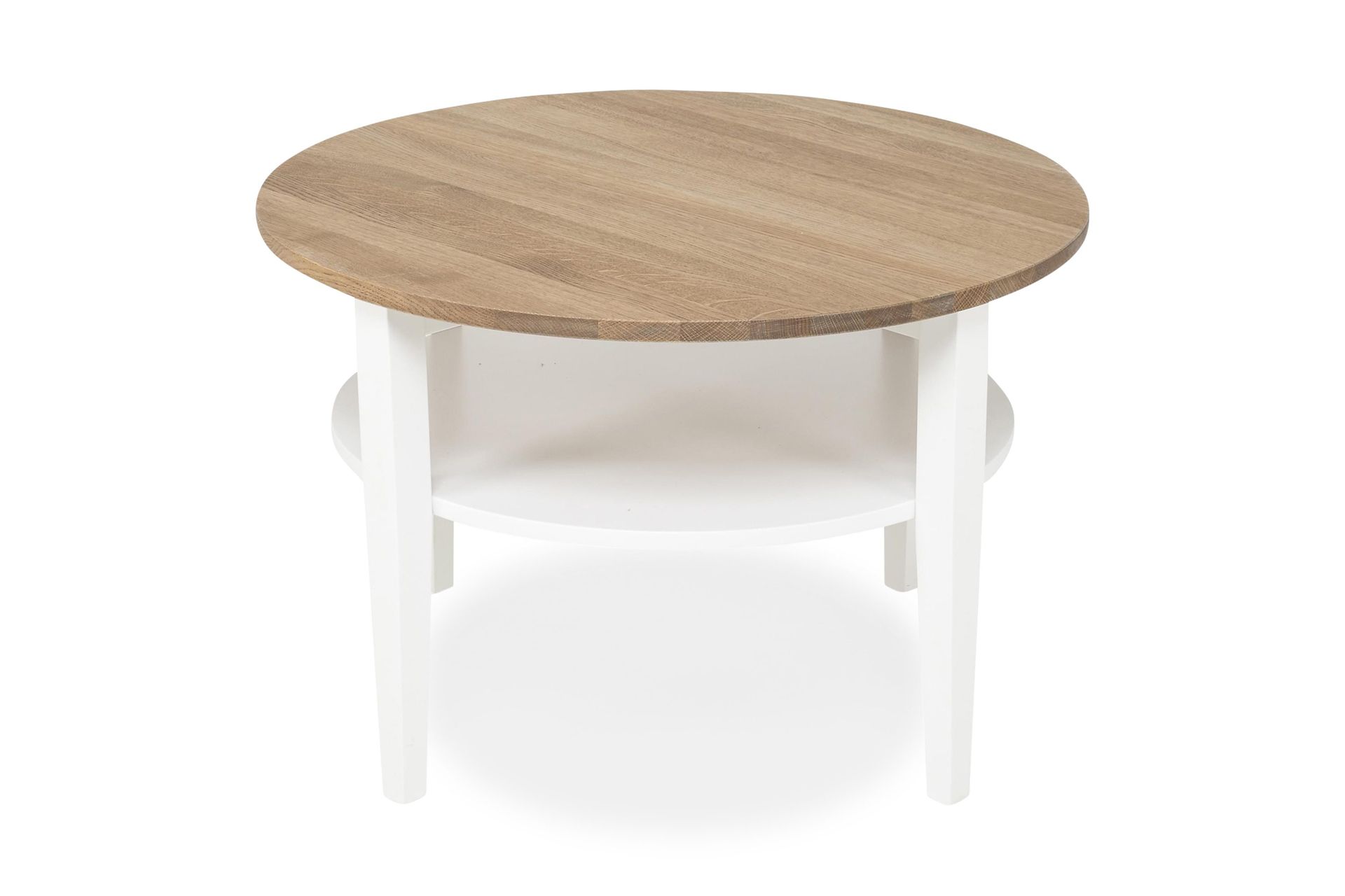 Mantorp Soffbord 80 cm Runt med Förvaring Hylla