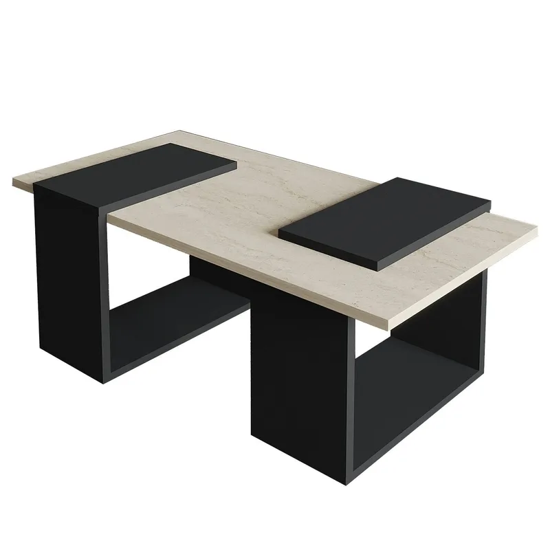 Matris Soffbord 90x37x46,6 cm - Travertine och Anthracite - Products - Möbler - Bord & matgrupp - Soffbord - Soffbord med förvaring