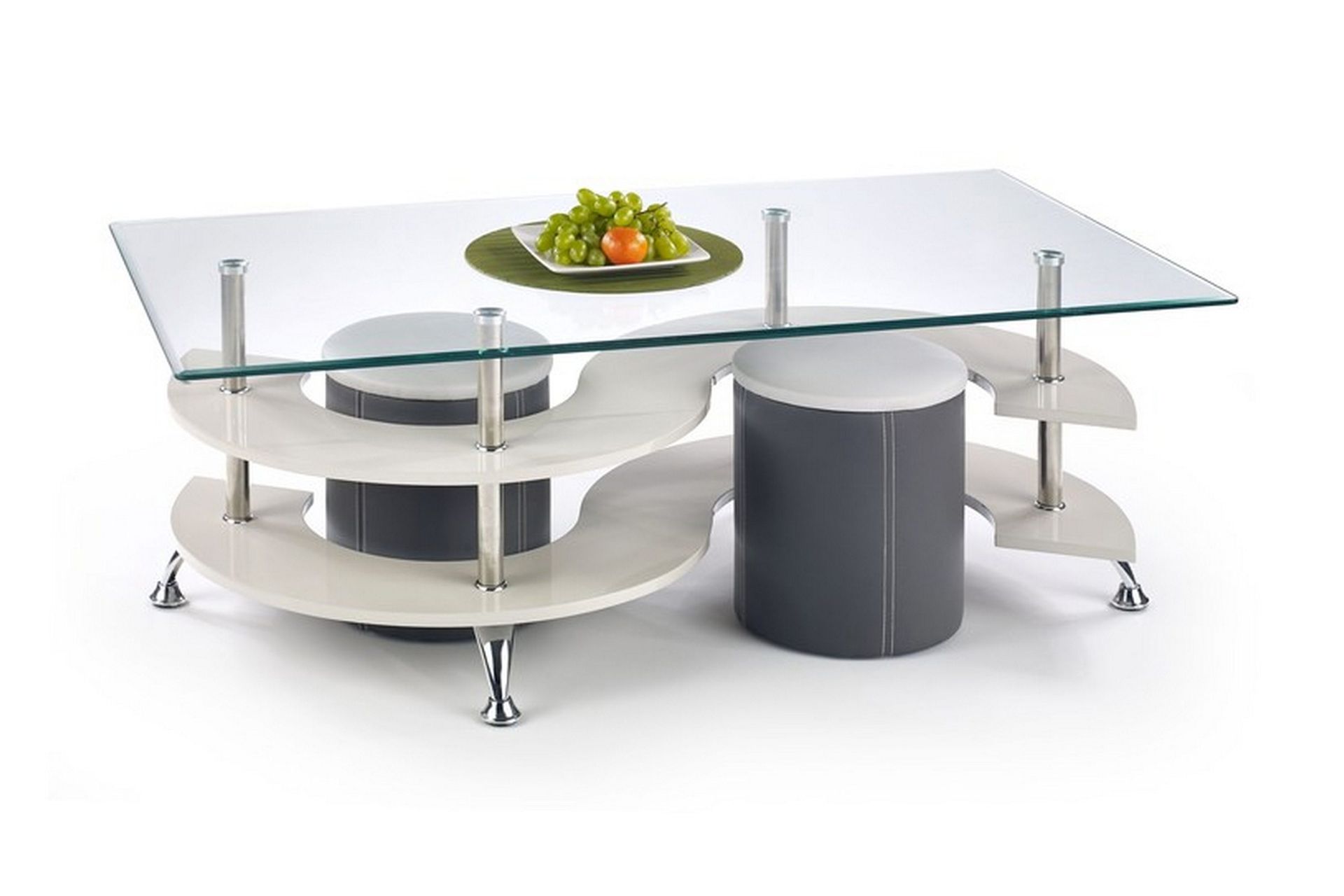 Nina Soffbord med Pallar 130 cm med Förvaring Hylla