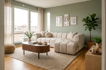 Noira Ovalt Soffbord 118x60 cm i Trä med Valnötsutseende och Ribbade Lådor - Brun - Products - Möbler - Bord & matgrupp - Soffbord - Soffbord med förvaring