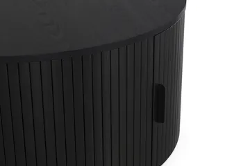 Noira Runt Soffbord 80 cm med Förvaring Ribbad - Svartlaserad ek - Products - Möbler - Bord & matgrupp - Soffbord - Soffbord med förvaring