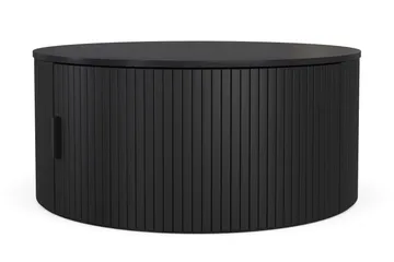 Noira Runt Soffbord 80 cm med Förvaring Ribbad - Svartlaserad ek - Products - Möbler - Bord & matgrupp - Soffbord - Soffbord med förvaring