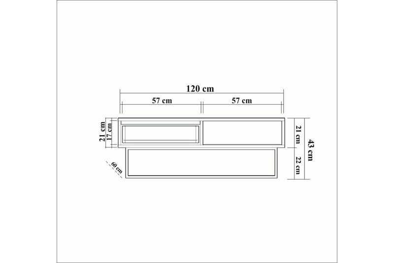 Pocono Soffbord 120 cm med Förvaring Hylla + Låda - Mörkbrun/Svart - Products - Möbler - Bord & matgrupp - Soffbord - Soffbord med förvaring