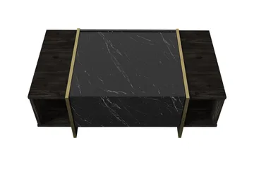 Riello Soffbord 104 cm med Förvaring Hyllor + Lucka - Svart/Guld - Products - Möbler - Bord & matgrupp - Soffbord - Soffbord med förvaring