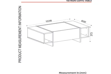 Riello Soffbord 104 cm med Förvaring Hyllor + Lucka - Svart/Guld - Products - Möbler - Bord & matgrupp - Soffbord - Soffbord med förvaring