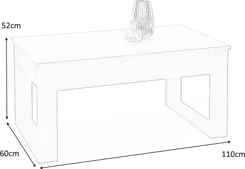 Soffbord med lådor 110x 60 cm ljus ek - Sonoma ek - Products - Möbler - Bord & matgrupp - Soffbord - Soffbord med förvaring