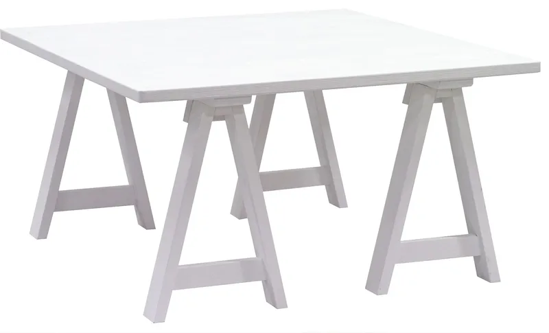 Soffbord Ziro 90 x 90 cm, Vit/Cream