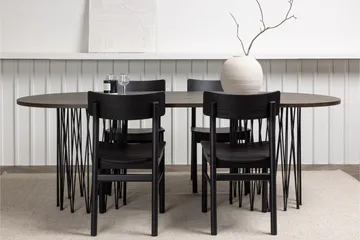Stone Matgrupp + 4 Montros stolar Oval - Svart/Mocca - Products - Möbler - Bord & matgrupp - Matgrupp