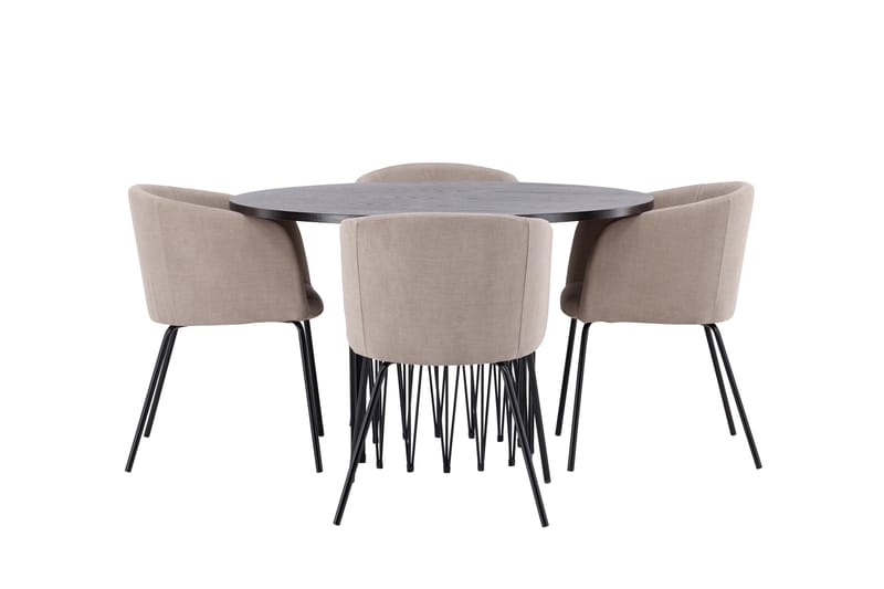 Stone Matgrupp 120 cm Rund med 4 Berit stolar - Beige - Products - Möbler - Bord & matgrupp - Matgrupp