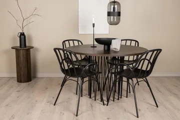 Stone Matgrupp 120 cm Rund med 4 Dyrön stolar - Svart - Products - Möbler - Bord & matgrupp - Matgrupp