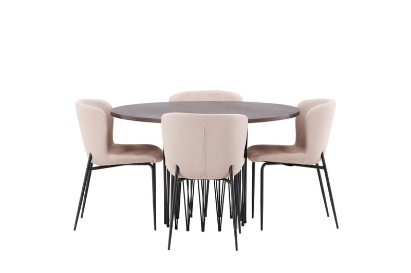 Stone Matgrupp 120 cm Rund med 4 Modesto stolar - Mörkgrå - Products - Möbler - Bord & matgrupp - Matgrupp
