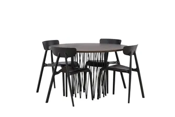 Stone Matgrupp 120 cm Rund med 4 Ursholmen stolar - Svart - Products - Möbler - Bord & matgrupp - Matgrupp