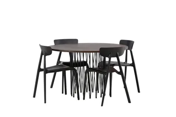 Stone Matgrupp 120 cm Rund med 4 Ursholmen stolar - Svart - Products - Möbler - Bord & matgrupp - Matgrupp