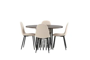 Stone Matgrupp 120 cm Rund med 4 Polar stolar - Beige - Products - Möbler - Bord & matgrupp - Matgrupp