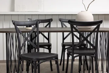 Stone Matgrupp 220 cm Oval med 4 Crosett stolar - Svart - Products - Möbler - Bord & matgrupp - Matgrupp