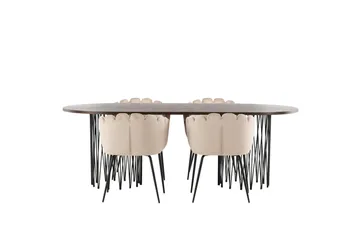 Stone Matgrupp 220 cm Oval med 4 Limhamn stolar - Beige - Products - Möbler - Bord & matgrupp - Matgrupp