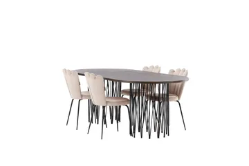 Stone Matgrupp 220 cm Oval med 4 Limhamn stolar - Beige - Products - Möbler - Bord & matgrupp - Matgrupp