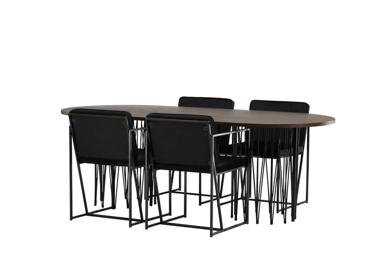 Stone Matgrupp 220 cm Oval med 4 Richmond stolar - Svart - Products - Möbler - Bord & matgrupp - Matgrupp