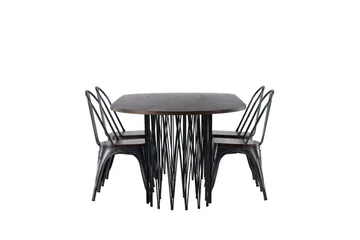 Stone Matgrupp 220 cm Oval med 4 Tempe stolar - Mocca - Products - Möbler - Bord & matgrupp - Matgrupp