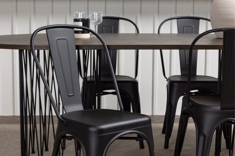 Stone Matgrupp 220 cm Oval med 4 Tempe Stolar - Svart - Products - Möbler - Bord & matgrupp - Matgrupp