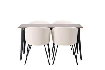 Tempe Matgrupp 140 cm Rektangulär med 4 Berit stolar - Beige - Products - Möbler - Bord & matgrupp - Matgrupp