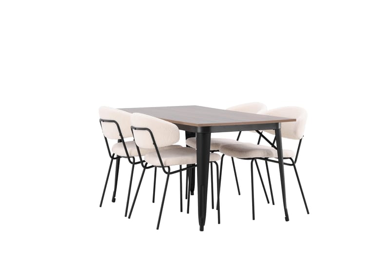 Tempe Matgrupp 140 cm Rektangulär med 4 Chico Stolar - Valnöt - Products - Möbler - Bord & matgrupp - Matgrupp