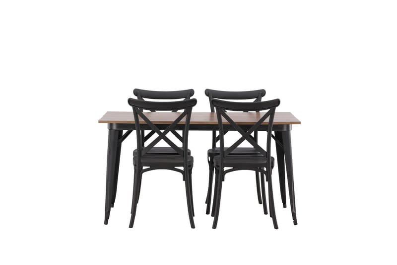 Tempe Matgrupp 140 cm Rektangulär med 4 Crosett stolar - Svart - Products - Möbler - Bord & matgrupp - Matgrupp