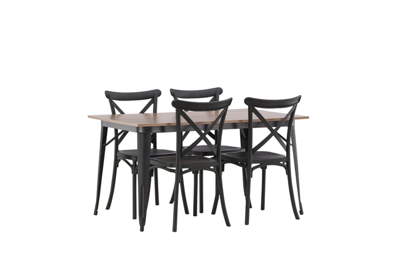 Tempe Matgrupp 140 cm Rektangulär med 4 Crosett stolar - Svart - Products - Möbler - Bord & matgrupp - Matgrupp