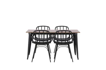 Tempe Matgrupp 140 cm Rektangulär med 4 Dyrön stolar - Svart - Products - Möbler - Bord & matgrupp - Matgrupp