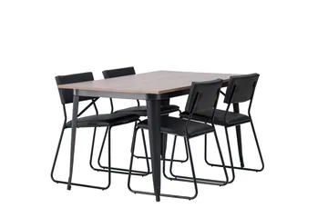 Tempe Matgrupp 140 cm Rektangulär med 4 Kenth Stolar - Svart - Products - Möbler - Bord & matgrupp - Matgrupp
