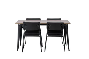 Tempe Matgrupp 140 cm Rektangulär med 4 Kenth Stolar - Svart - Products - Möbler - Bord & matgrupp - Matgrupp