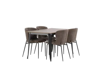 Tempe Matgrupp 140 cm Rektangulär med 4 Modesto stolar - Mörkgrå - Products - Möbler - Bord & matgrupp - Matgrupp